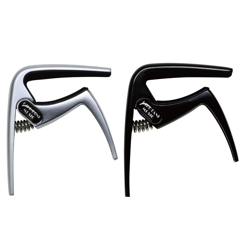 Kikutani Kapodaster do Gitary Akustycznej i Elektrycznej Srebrny SIL Jednodotykowy, GC-20