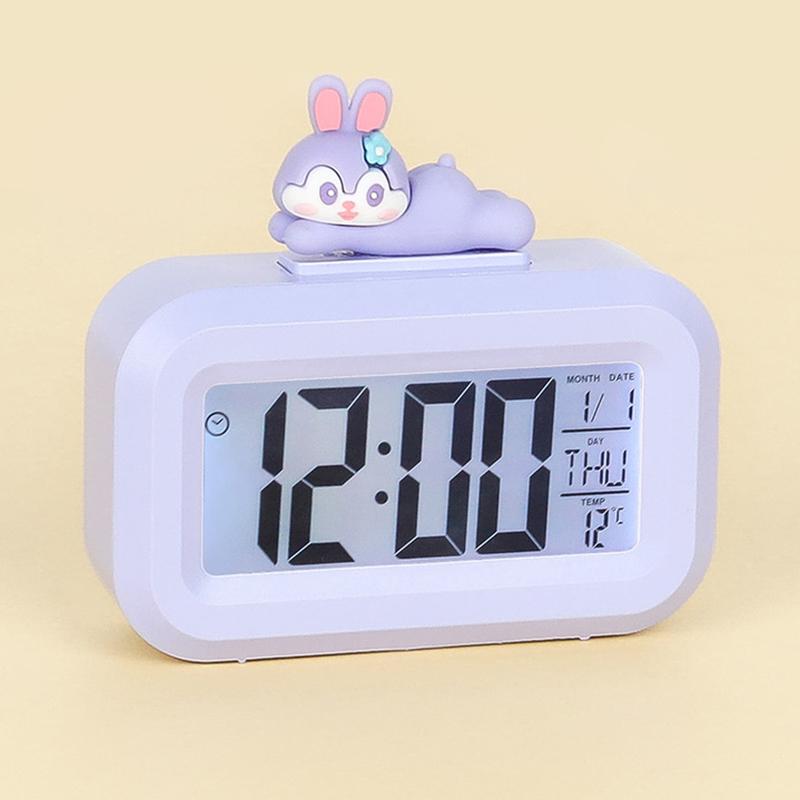 Multifunctional Digital Alarm Clock Electronic Digital Alarm Screen Desktop Clock Date Temperature Display With Night Lighting