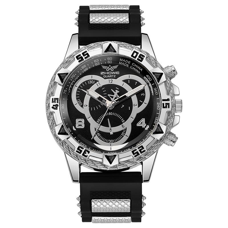 2024 European & American Fashion Men's Quartz Watch with Large Dial & Silicone Strap - Popular In the Middle East.