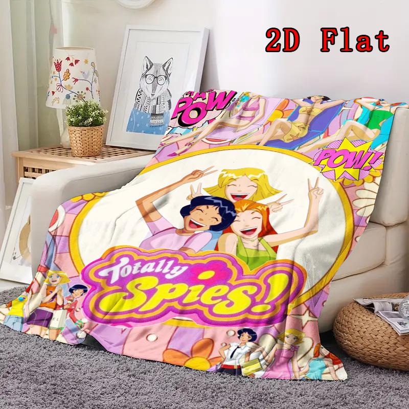 Totally Spies 2D Flat Pattern Flannel Blanket High quality All Seasons Warmth and Comfort Perfect for Christmas Gifts.