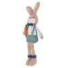 Plush Bunny Desktop Decoration Retro Rustic Style Handmade Easter Bunny Doll with Long Legs Shapable Ears for Table