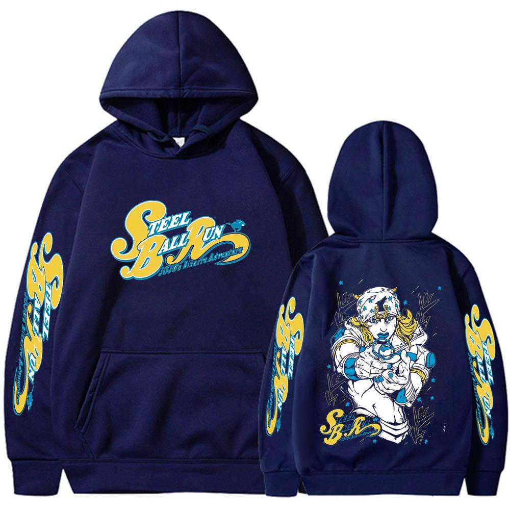 Anime Jojo Bizarre Adventure STEEL BALL RUN Jonathan Joestar Hoodies Men Women Clothing Hip Hop Oversized Hooded Sweatshirts Tops