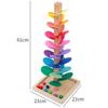 Toddler Wooden Falling Leaves Marble Run Game - Leaf Tower Ball Drop Educational Toy