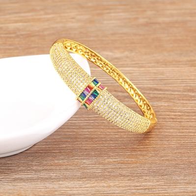 

Nidin High Quality Pave Shiny Zircon Charm Bracelets 6 Colors For Women Wedding Party Adjustable Bangles Luxury Jewelry Gifts