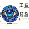 Glam Style Evil Eye Wall Decor 8x8 Inch Blue Gold Mosaic Aluminum Plaque Rustproof Metal Outdoor Home Gift