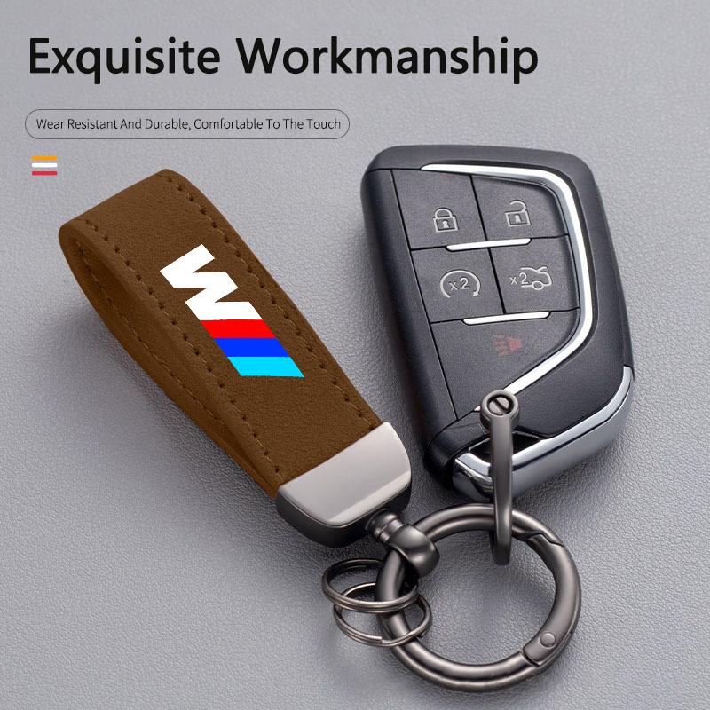 1PC Suede Car Logo Keyring Keychain Key Chain Pendant For BMW M 1 2 3 4 5 7 Series X1 X3 X4 X5 X6 X7 F10 F30 E46 E60 Accessories Cypd20