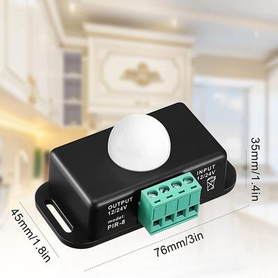 Neuer 3-teiliger DC 12V-24V 8M Automatischer Infrarot PIR Bewegungssensor Detektor Schalter für LED-Licht