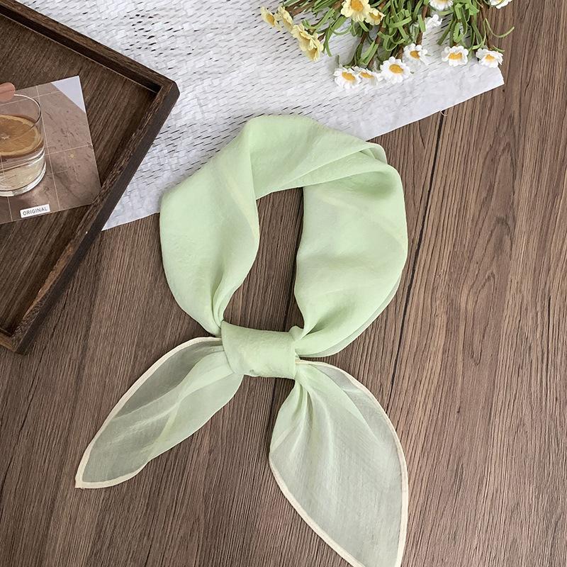 Silk scarf square scarf high-end summer solid color soft fashion scarf with shirt thin scarf scarf shawl