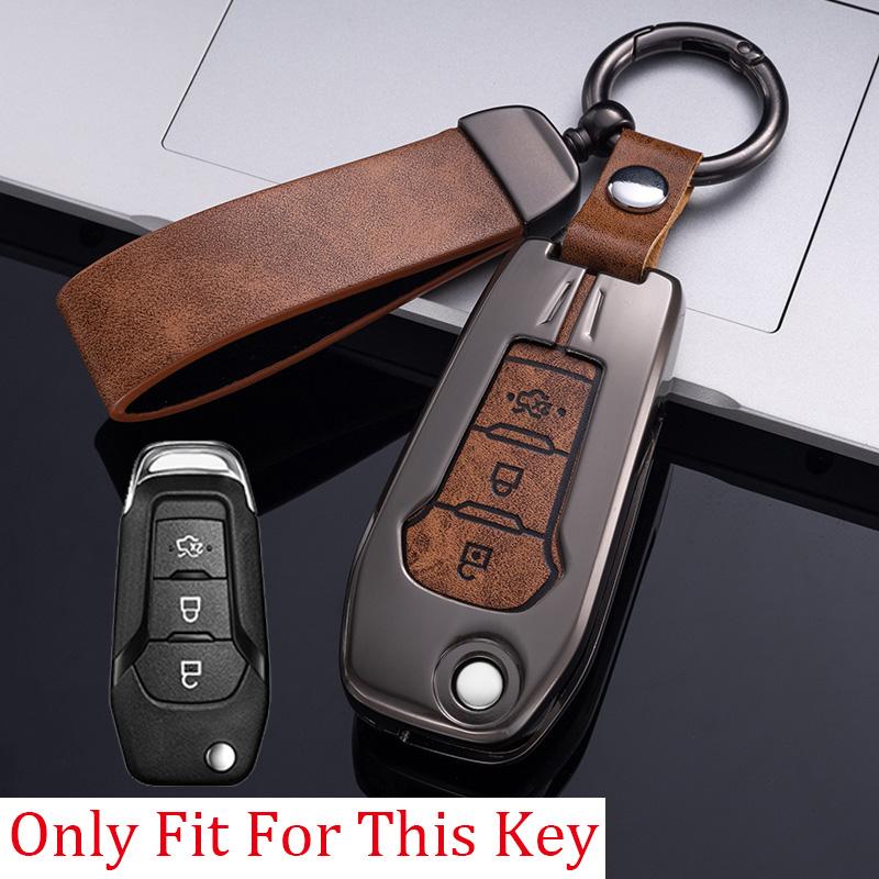 

Alloy Key Cover Case For Ford Fusion Mondeo Mustang F-150 Explorer Edge 2015 2016 2017 2018 Car Styling Key Protection Keychain