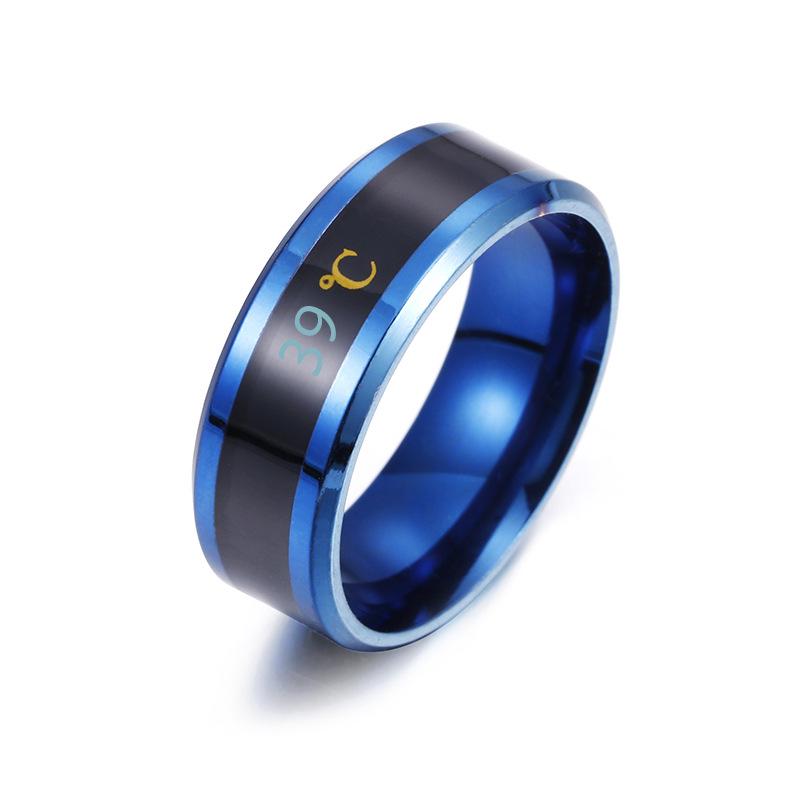 Smart Temperature Titanium Couple Rings - Stainless Steel Jewelry