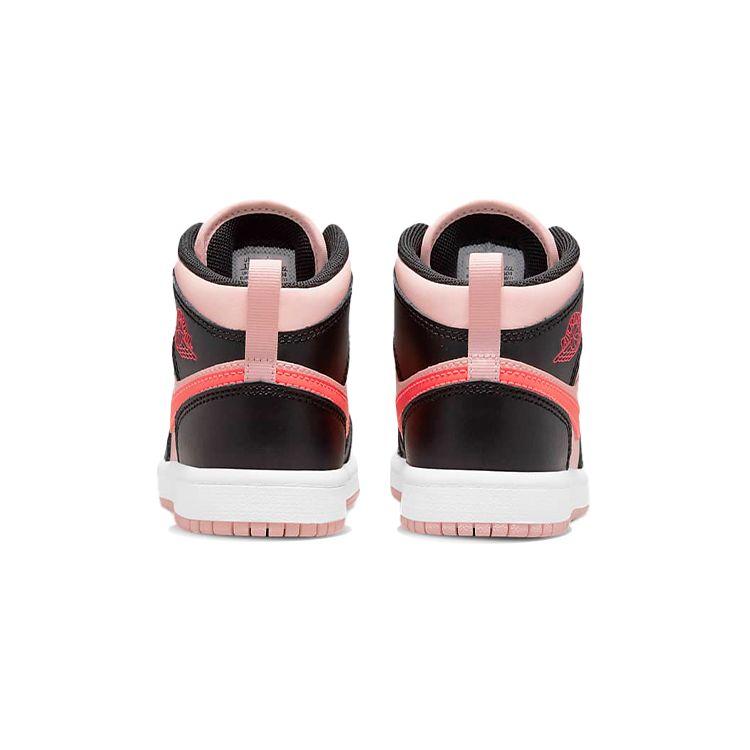 Air Jordan 1 Mid PS Black Pink Crimson Kids Sneakers Atmosphere Infrared-23 640734-604