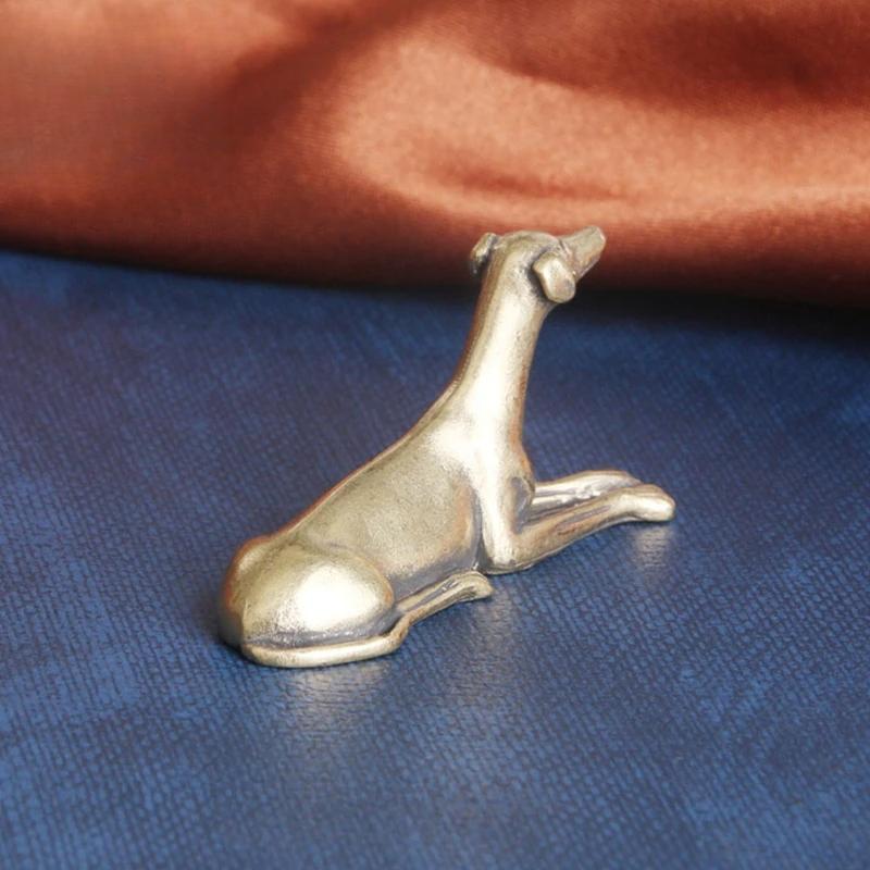 Solid Brass Loyal Dog Desk Ornaments Classic Style Copper Animal Miniatures Figurines Decorations Gift Idea Home Decor Crafts Accessories