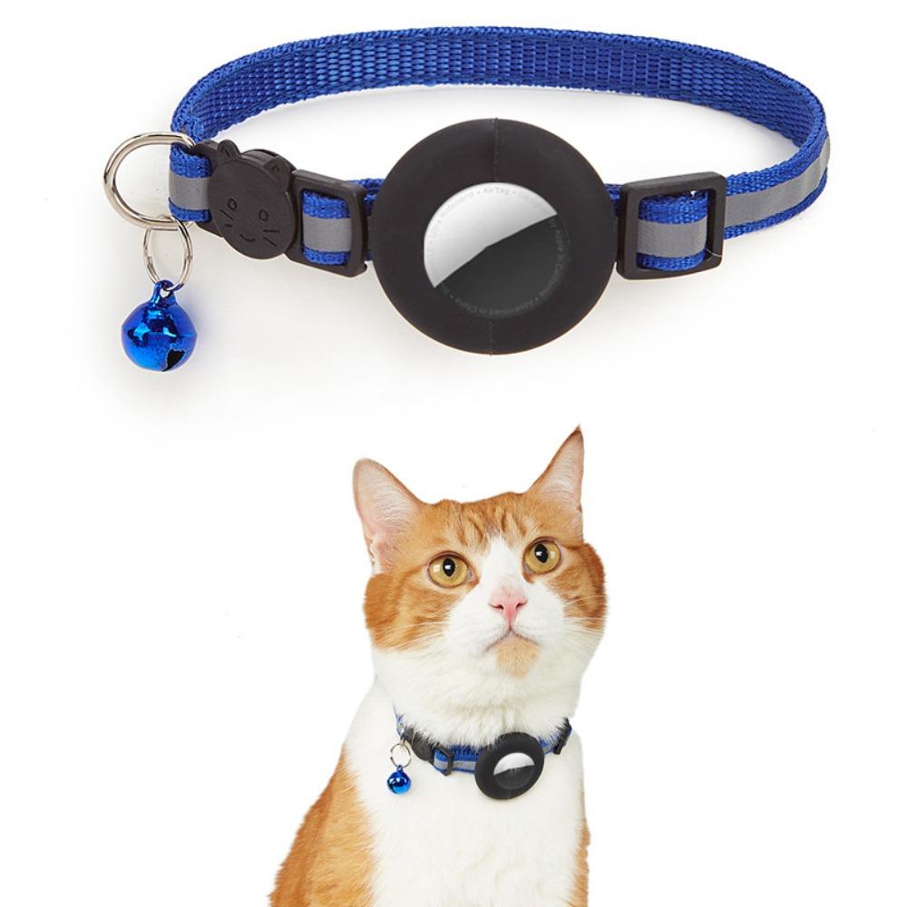 Detachable Bell Cat Collar with Reflective Strip Pet Tracker Accessories Pet Collar for AirTag