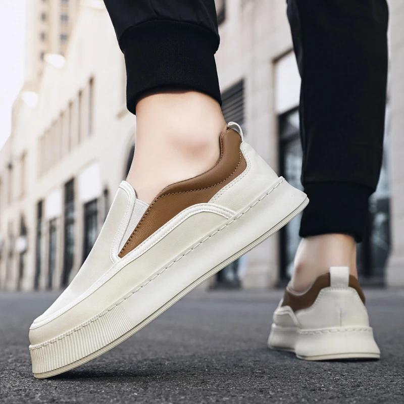 New Men's Vulcanized Shoes Luxury Walking Shoes for Men Breathable Comfortable Driving Business Casual Shoe Zapatillas De Hombre