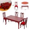 1Pcs DIY Accessories Miniatures Wooden Retro Simulation Dining Table Chair 1:12 Dollhouse Furniture Toy
