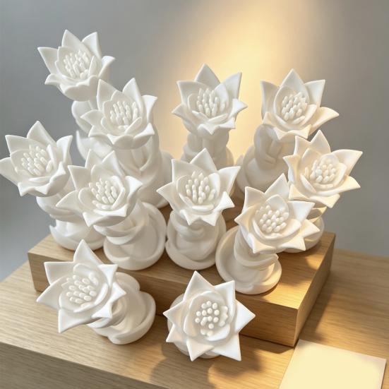 Office Ornament 3D Printed Tulip Shape Decorative Figurine Integrated Molding PLA Small Sculpture Home Decor