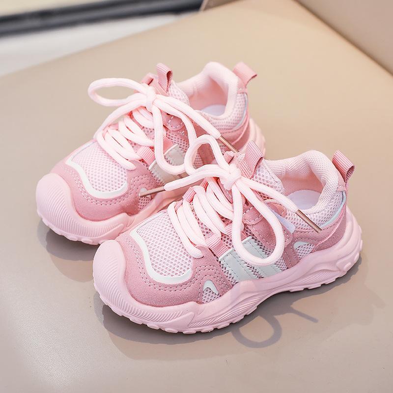 Spring Mesh Breathable Chunky Sneakers Soft Sole Running Shoes For Boys Girls Kids Toddler Sports Footwear Age 1-6 Years