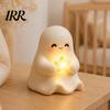 Resin Pumpkin Night Light Halloween Cute Up Ghost Decoration, Small Statue Light, Lighted Figurine for Home Table Decoration Indoor, Kitchen
