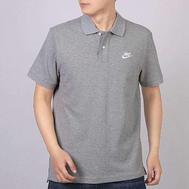 Nike Sportbekleidung Polo mit Kragen und kurzen Ärmeln Herren Tops Grau CJ4457-063