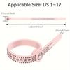 Professional Ring Size Measurement 1-17 Ring Dimender American Measuring Tool with Magnifying Glass Ring Measuring Soft Ruler