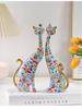 European Style Faux Wood Grain Cat Figurine - Valentine's Day Resin Craft Decor