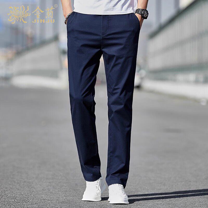 Jinju Men s 2026 Summer Cotton Straight-Leg Casual Pants 35