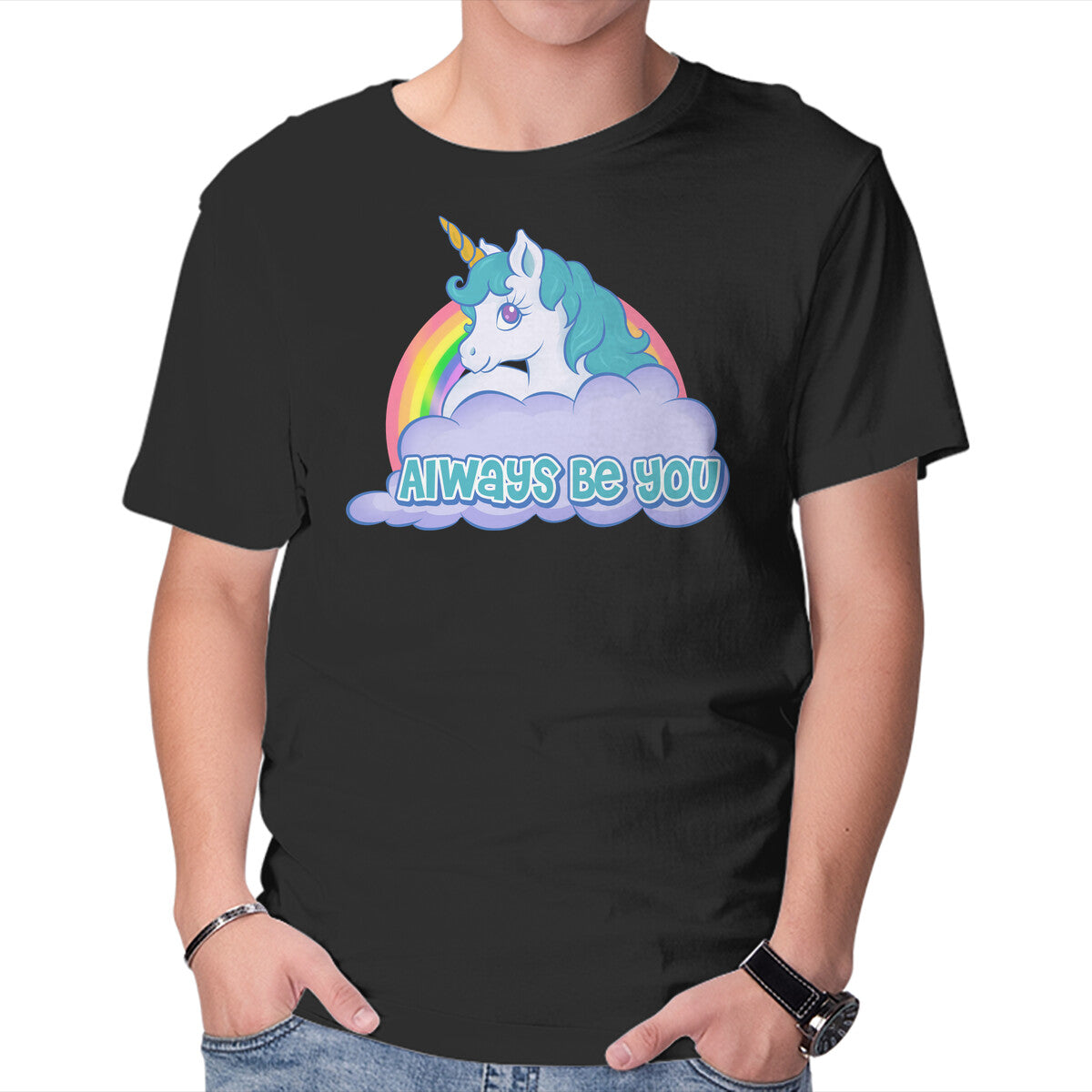 Unisex Crew Neck T-Shirt Always Be You Graphic Short Sleeve Casual Tee S