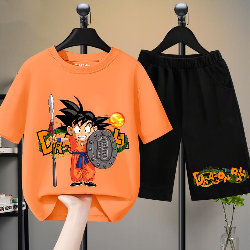 

Dragon Ball Suits Summer Sport Casual Tops Pants Sets Kids Cute Cartoon anime goku Pajamas 5-6Y