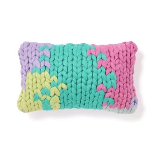 Francfranc Chunky Knit Cushion Cover 25cm x 40cm Multi (105) Pastel Color Knitted Interior Makeover