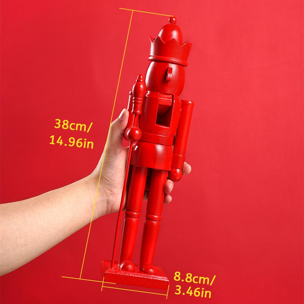 38CM Weihnachtsnussknacker Einfaches Thema Einfarbig Marionette Handgefertigte Dekoration Weihnachten Neujahr Feiertagsparty Dekoration Geschenk