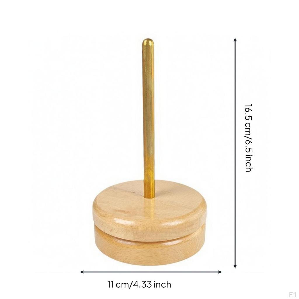 Wooden Yarn Spool Stand Smooth Finished Knitting Stable Base Crafting Accessory Single