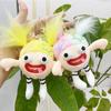 Plush Whimsical Cartoon Doll  Funny Hanging Ornament With Crazy Hair Fluffy