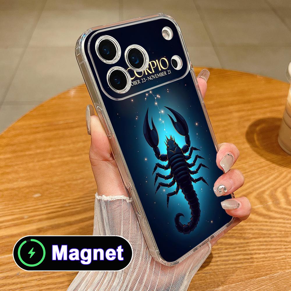

Zodiac Sign Scorpio Phone Case for iPhone 17 16 15 14 13 12 11 Air Pro Max Plus Mini Soft TPU Clear Magsafe Cover iPhone 11 Pro Max