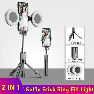 Tongdaytech Bluetooth Wireless Selfie Stick Tragbarer Ring Fülllicht Klappständer für iPhone Xiaomi Make-up Video Live Studio