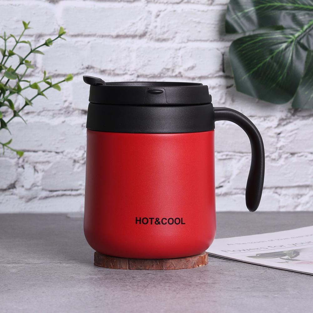 Stainless Steel Insulated Office Mug with Handle - Portable Coffee & Tea Cup for Men and Women