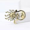 Trendy Ramadan Glossy Sun Brooches for Women Unisex Moon Pins Banquet Party Backpack Gifts Jewelry Accessories