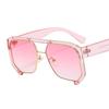 New Arrivals 2024 Unisex Square Frame Tinted Carbon Fiber Custom Bulk Female Oversize Women Vintage Double Bridge Sunglasses