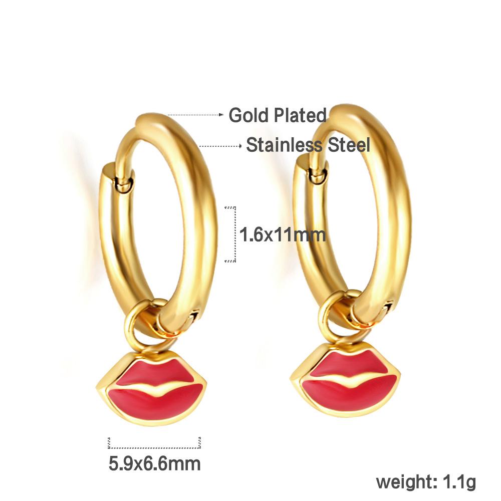 LUXUKISSKIDS Erdbeer-Anhänger Schmuck Ohrringe Süße Rote Kirsch-Tropfen Anhänger für Mädchen/Frauen Stahl Früchte Zubehör Geschenke