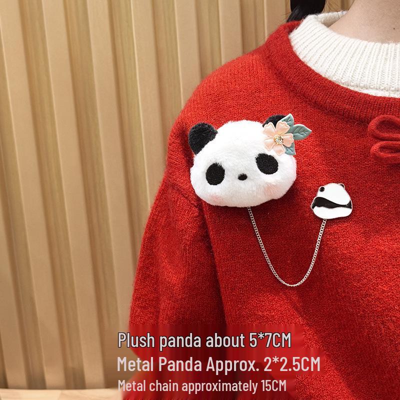 Red Panda Plush Brooch: Cute Backpack Pin, Couples & Students Gift, Women's Accessory