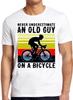 Never Underestimate An Old Guy On An Bike Art Funny Cool Gift Tee T Shirt C1099
