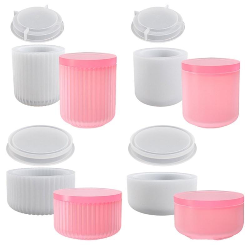 Holder Mould Reusable Silicone Mold with Lid Stand Casting Moulds Plaster Crafts DIY Soap Making Tool