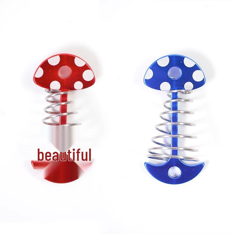 Fishbone Peg Camping Platform: Wooden Board, Mushroom Peg, Spring Tent Peg, Aluminum Alloy, Umbrella-shaped Awning Ground Fixing Peg.