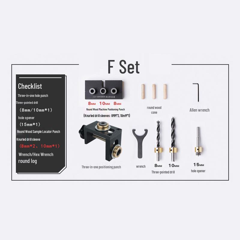 Woodworking 3-in-1 Furniture Connector & Dowel Hole Opener Tool
