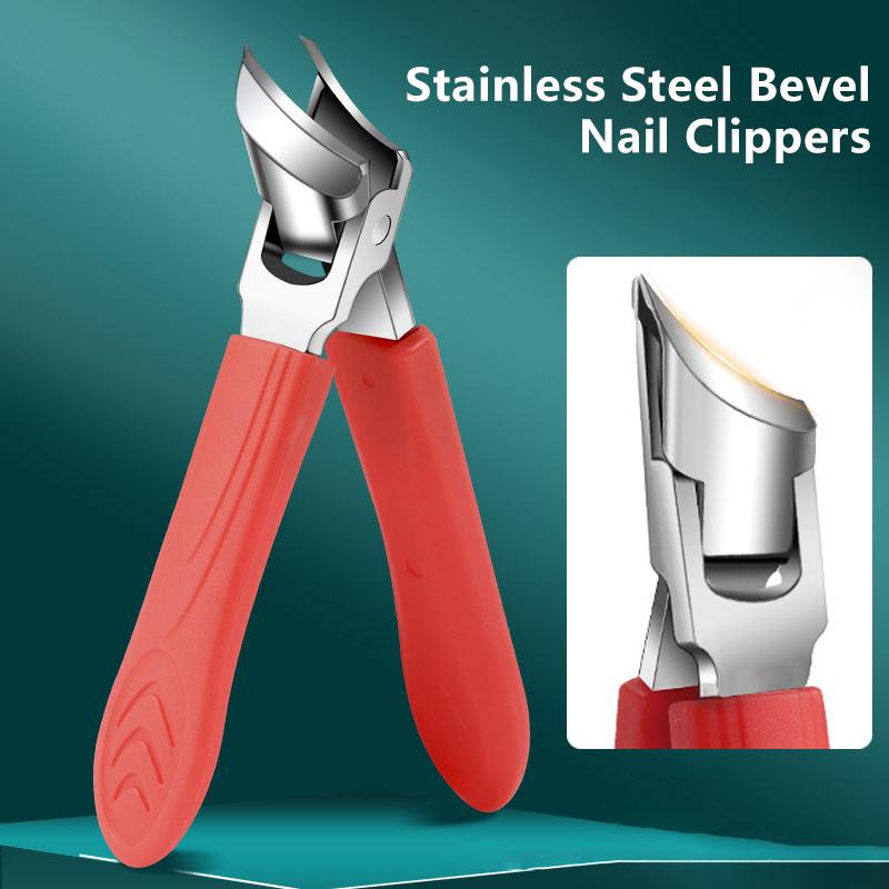 Professional Slanted Nail Clippers Wide Jaw Opening Anti-Splash Nail Clipper Stainless Steel Toenail Pliers Manicure Tools