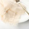 6PCS Rustic Style Burr Edge Cotton Napkin Tassel Design Solid Color Raw Edge Cloth Napkin Retro Square Gauze Tea Towel Party