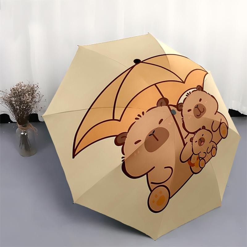Capybara Themed Travel Umbrella-8 Ribs Automatic Opening and Closing, Portable Folding Design, Compact and Stylish Umbrella Suitable for Out
