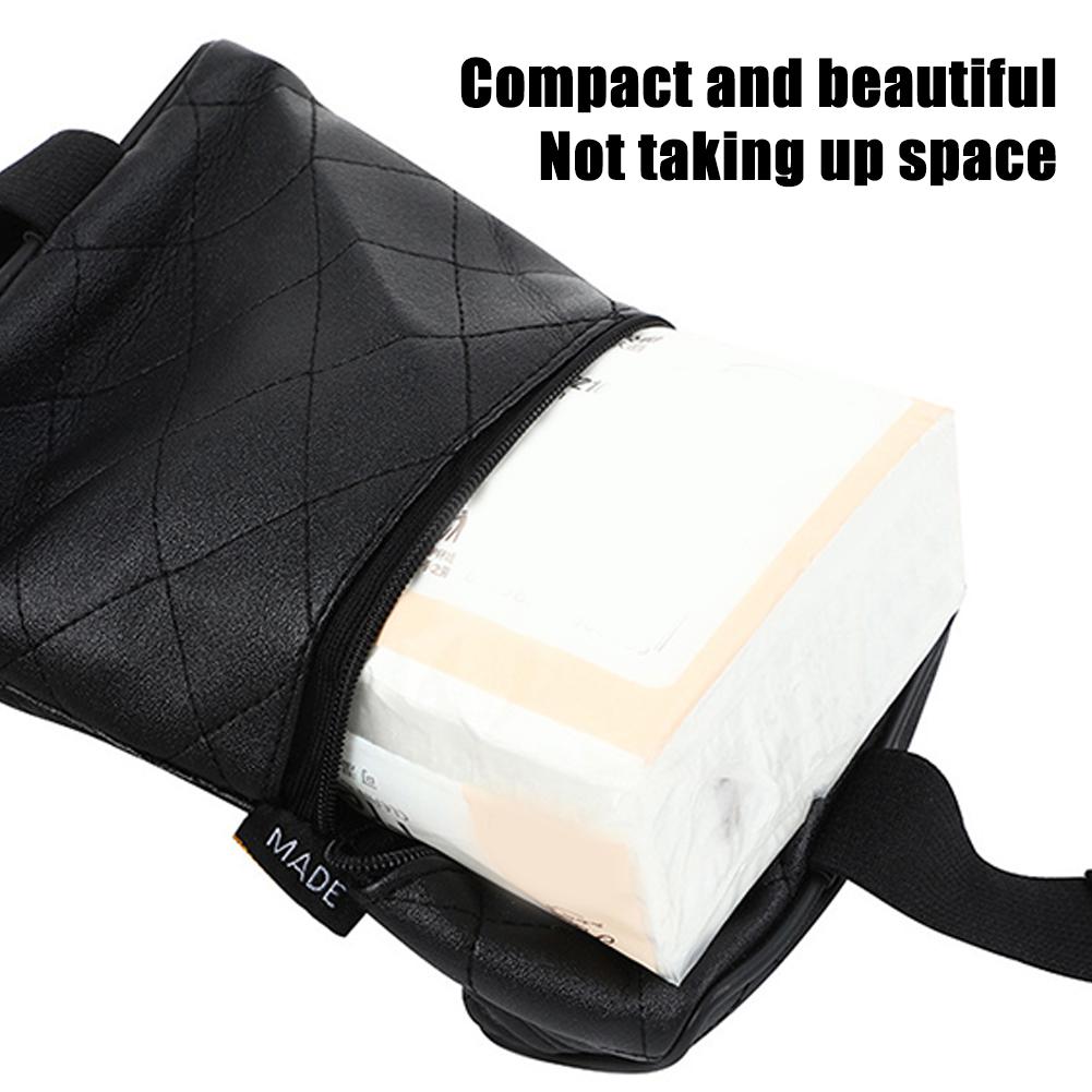 Autositz Rücken Kariertes Leder Kariertes Leder Hängende Aufbewahrung Auto Dekoration Organizer Taschentuchbox Zubehör S8N0