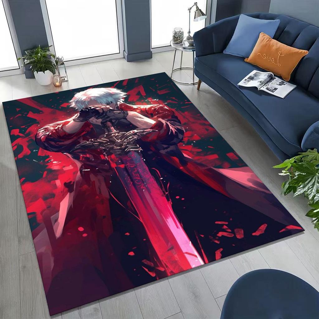 3D D-Devil May Cry DMC Games Vergil Dante Tapijt voor Slaapkamer Woonkamer Bank Huis Deurmat Decor, Groot Kinderspeel Antislip Vloermat