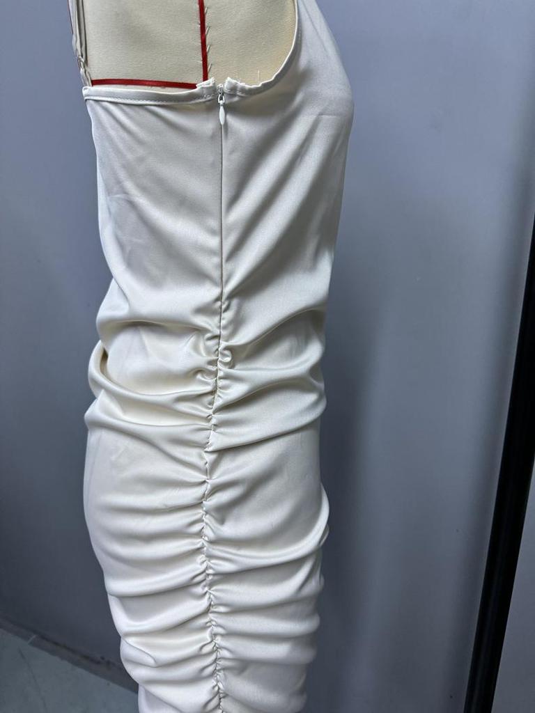 European & American Spring 2026 Faux Silk Satin Dress - Sexy Spicy Girl Style Women's Short Skirt