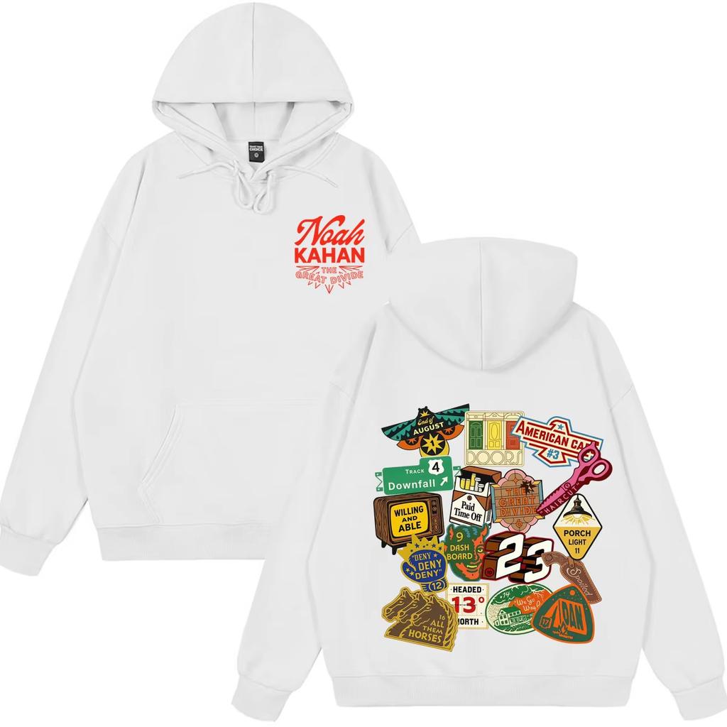 Noah Kahan The Great Divide Tour 2026 Graphic Hoodie Men Women Y2K Gothic Cotton Oversized Sweatshirt Trendy Streetwear for Daily Looks